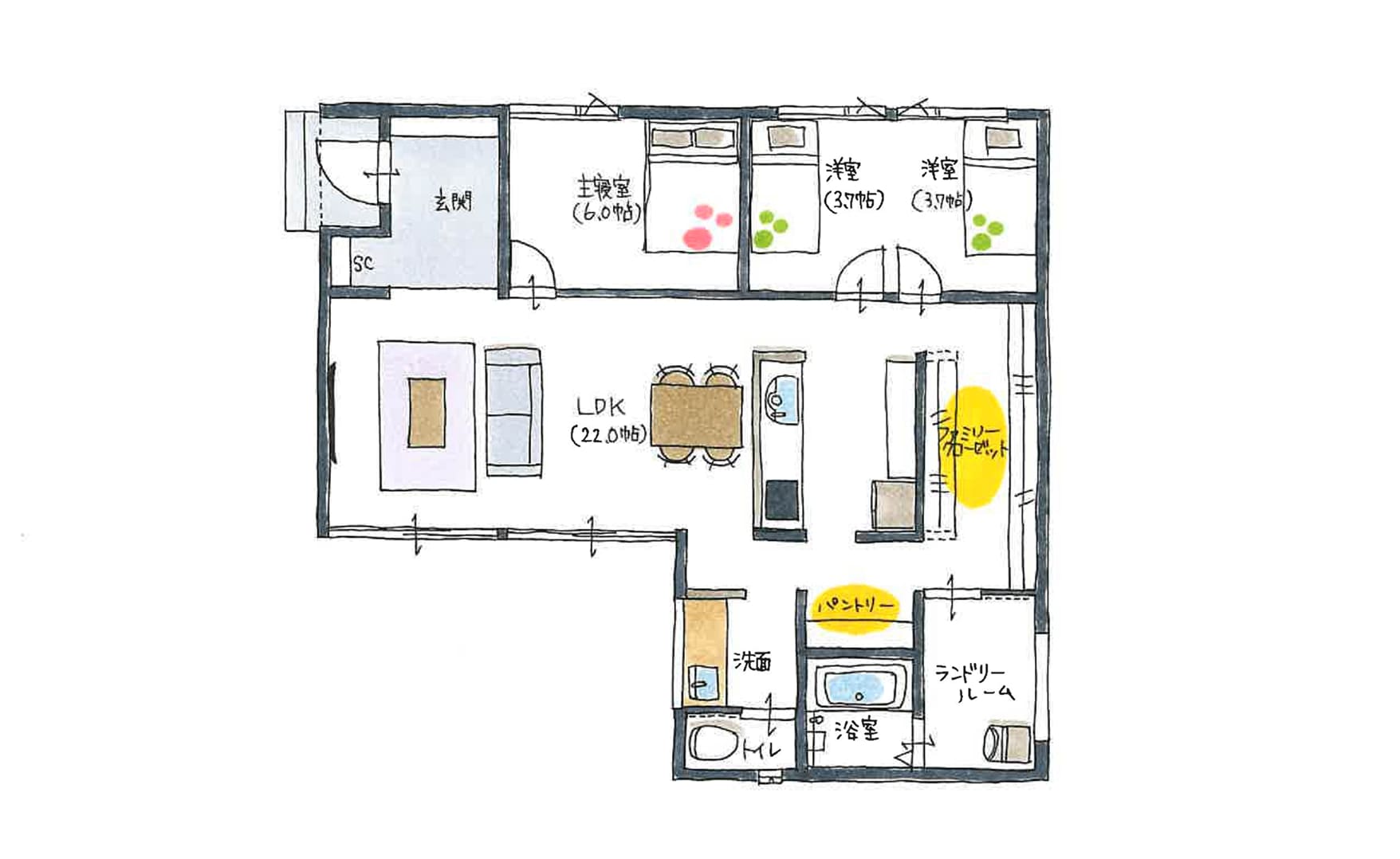 エルガタプランの間取り図
